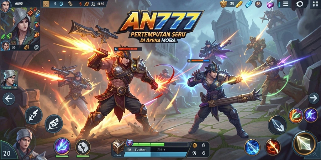 Tampilan gameplay seru di AN777 dengan aksi pertempuran yang mendebarkan.