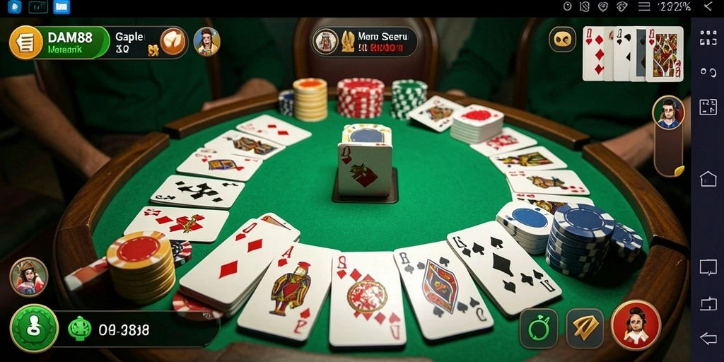 Screenshot gameplay DAM88 menampilkan serunya permainan Gaple.