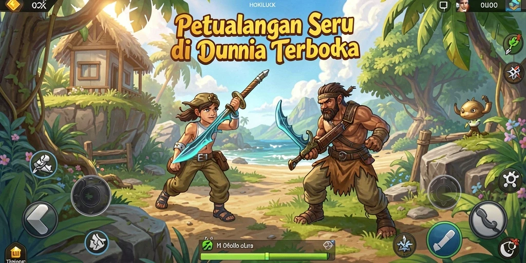Tampilan gameplay HOKILUCK yang menakjubkan dalam dunia terbuka.