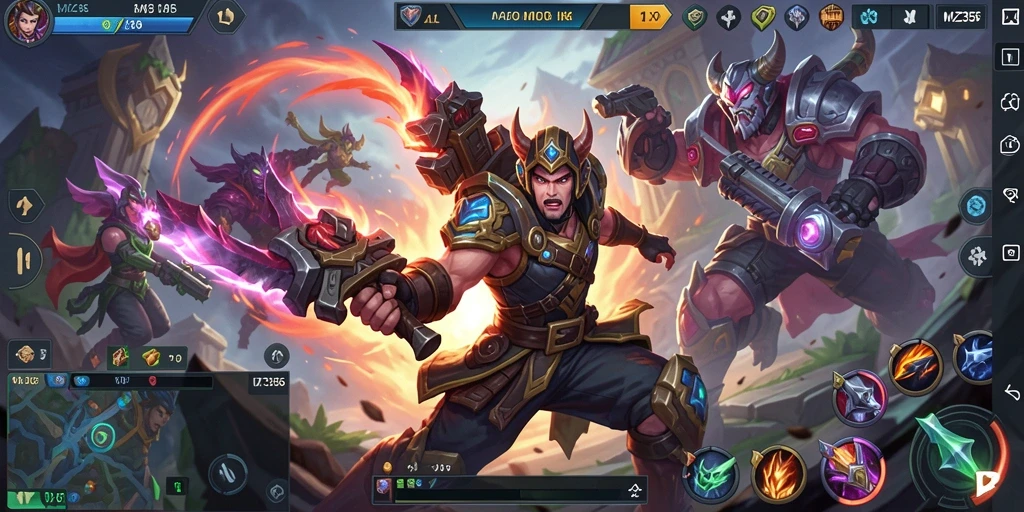 Tampilan gameplay epik MZ356 dengan pertarungan tim.