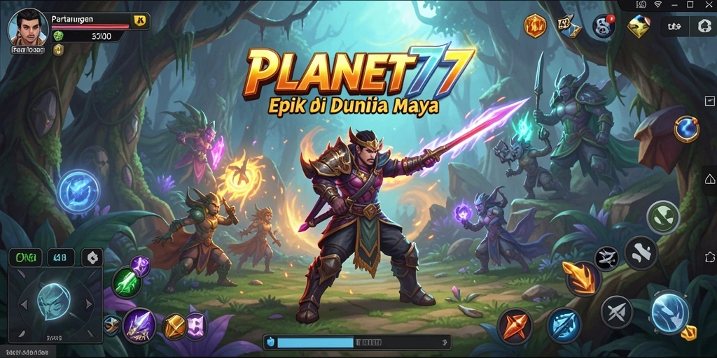 Tampilan screenshot menampilkan pertarungan seru dalam PLANET77.