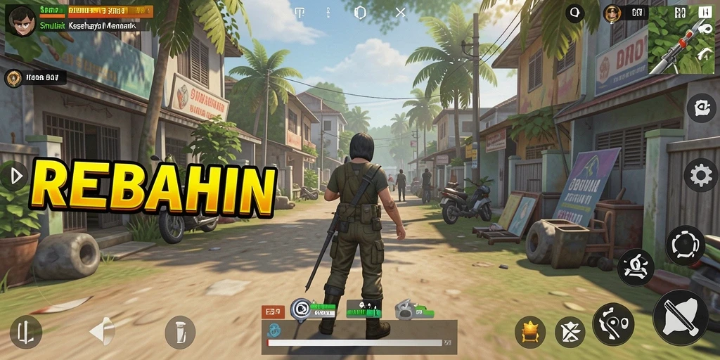 Gameplay REBAHIN menampilkan aktivitas sehari-hari yang menyenangkan.