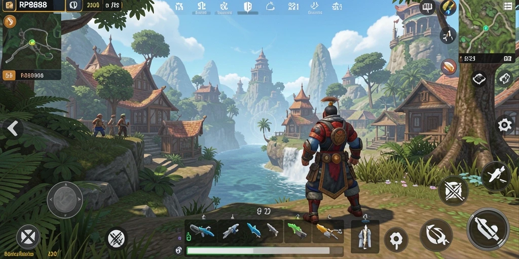Tampilan gameplay seru di dunia terbuka RP8888 yang mengagumkan.