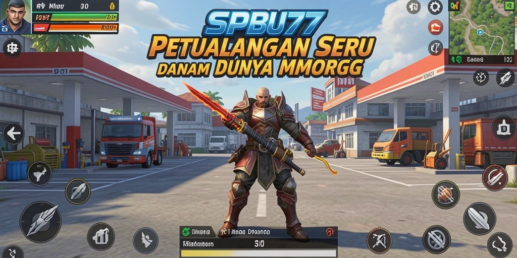 Tampilan screenshot game SPBU77 menampilkan aksi pertempuran epik MMORPG.