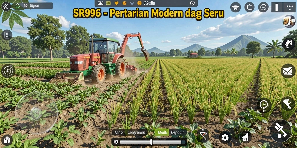 Tampilan gameplay SR996 dengan aktivitas bercocok tanam yang seru.