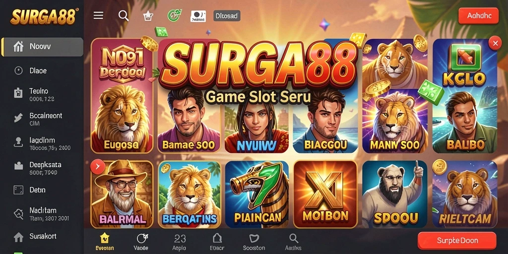 Tampilan menarik gameplay SURGA88 yang penuh warna.