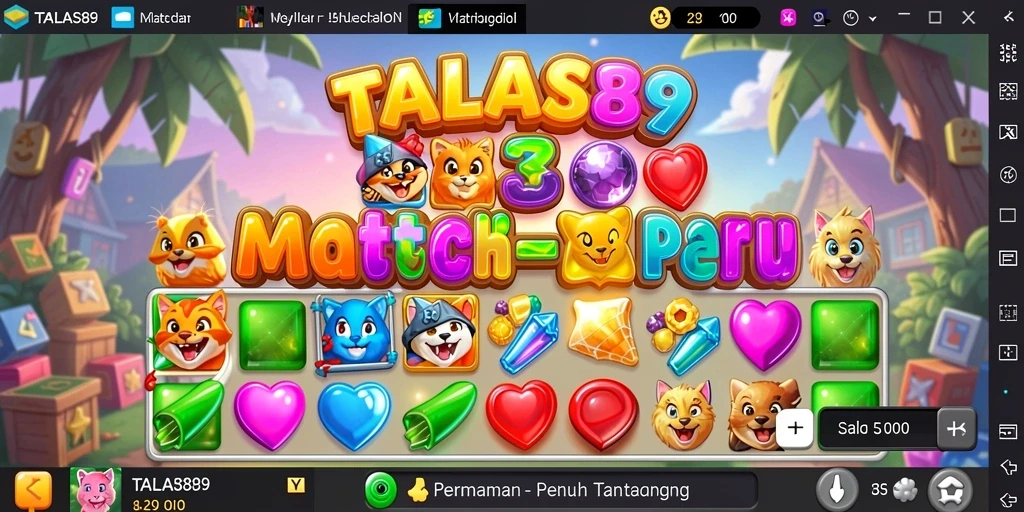 Screenshot gameplay TALAS89 yang penuh warna dan seru.