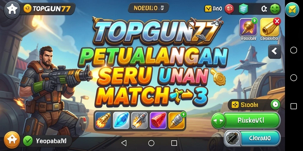 Tampilan seru gameplay MATCH-3 di TOPGUN77.