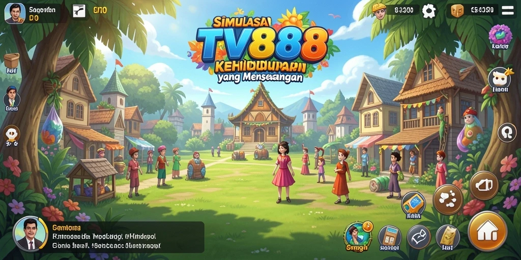 Screenshot gameplay TV888 yang menampilkan berbagai aktivitas menarik.