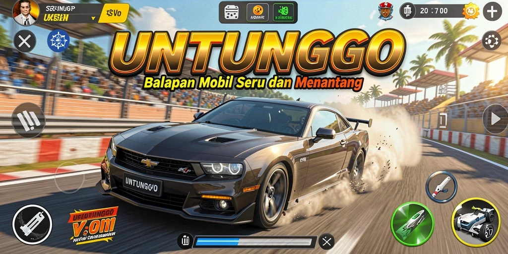 Tampilan realistis dan mendebarkan dari gameplay Racing UNTUNGGO.
